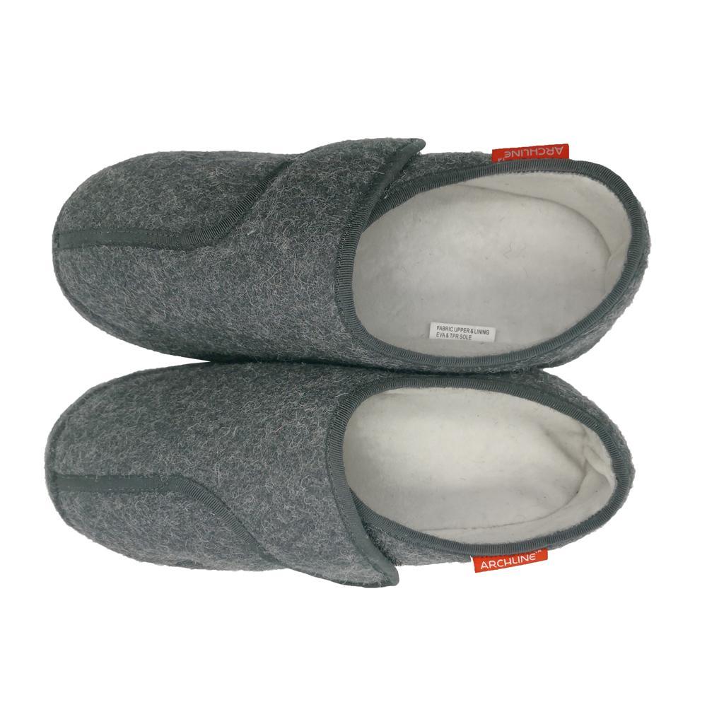 Archline Orthotic Slippers Plus (With Adjustable Strap) - Grey