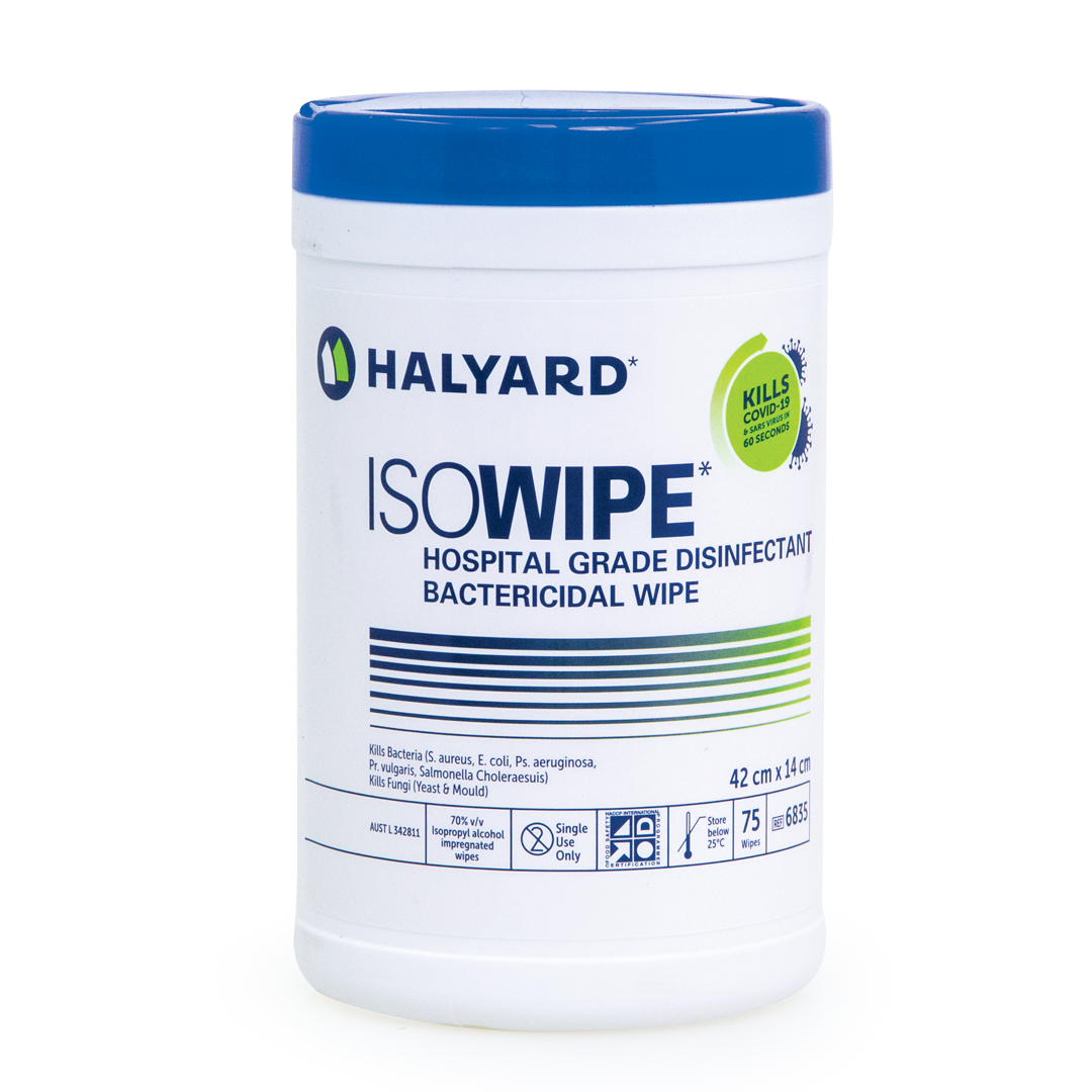 Halyard Isowipes - Canister Of 75 Wipes