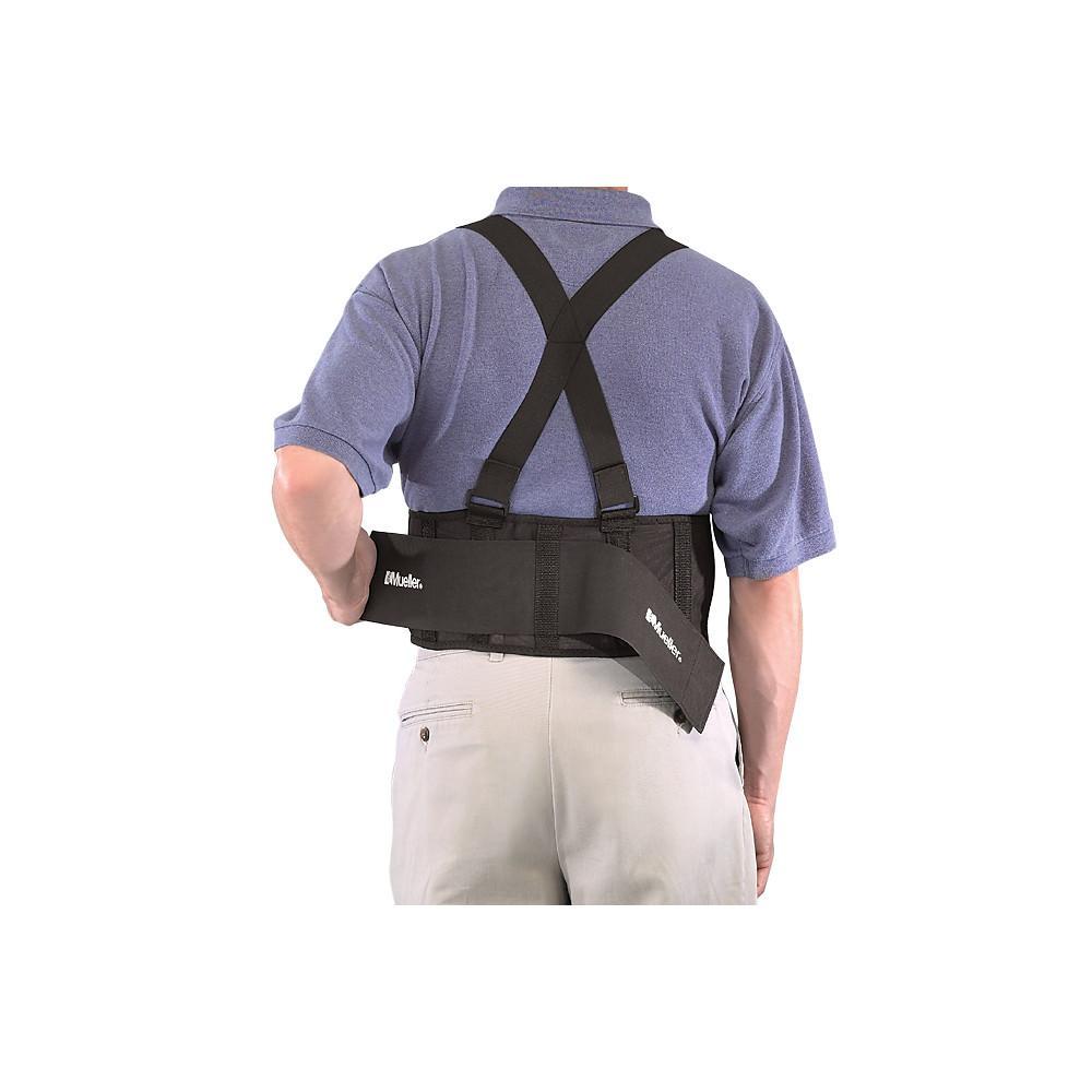Mueller Back Support With Suspenders - Black - Whiteley Medical