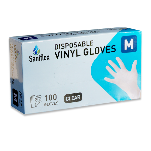 Saniflex Vinyl Gloves - Powder Free - Whiteley Medical Supplies